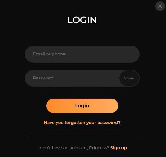 login princesscasino